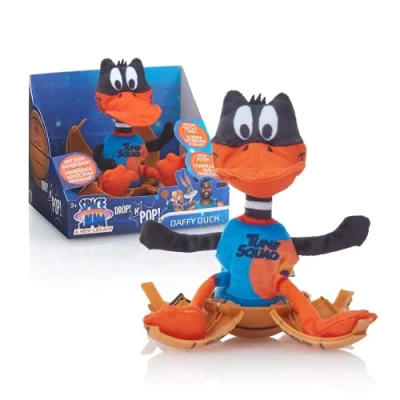 Immagine di WOW! STUFF Drop &#039;n Daffy Duck Space Jam: A New Legacy Peluche pop up da basket Collezione ufficiale di film, giocattoli e regali per ragazzi ragazze, età 5 anni