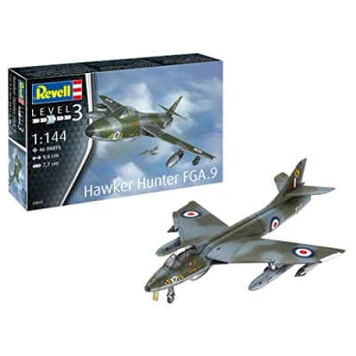 Immagine di Revell 03833 Hawker Hunter FGA.9 1:144 Scale Model Kit Cacciatore di falchi, Colore Non Verniciato