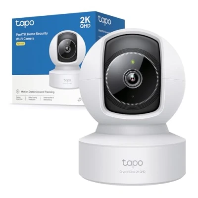 Immagine di Tapo C222 Telecamera WiFi Interno 2K 4MP QHD, Videocamera Sorveglianza, 360 Visuale, Visione Notturna Avanzata, Audio Bidirezionale, Rilevamenti e Notifiche Smart AI, Allarme Acustico Luminoso