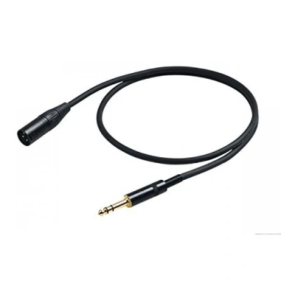 Immagine di Proel CHL230LU1 Cavo professionale bilanciato Jack Stereo 6,3 a Cannon XLR Maschio 3P 1mt