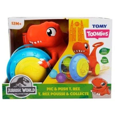 Immagine di Rocco Giocattoli Toomies Prima Infanzia Jurassic World Pic&amp;Push T Rex, Multicolore