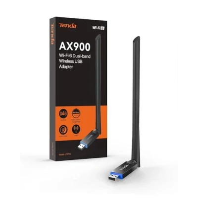 Immagine di Tenda Adattatore WiFi 6 USB U11 Pro, Dual Band AX900 Chiavetta per PC Fisso, High Gain 6dBi Antenna Esterno, AP Mode, MU MIMO, WPA2, Compatible with Windows7/10/11/Linux, 2.0