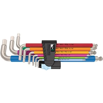 Immagine di Wera 3950/9 Hex Plus Multicolour Imperial Stainless 1 brugola interna Kit di chiavi a 9 parti