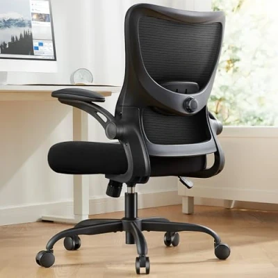 Immagine di Marsail sedia da ufficio ergonomica, con braccioli in poliuretano 3D e supporto lombare regolabile, regolabile altezza funzione basculante, direzionale rete, fino a 136 kg/300LBS