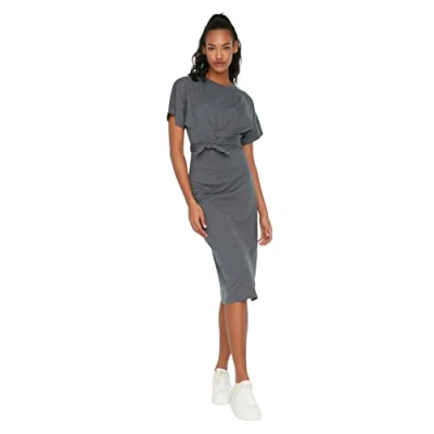 Immagine di Trendyol Abito Midi A Linea Regolare Vestito, Antracite, XS Donna