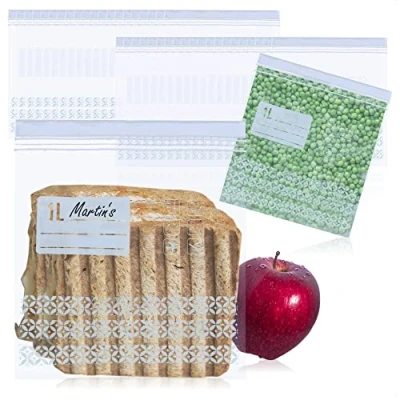 Immagine di com four® 40x sacchetti per congelatore da 1 litro sigillare richiudibili conservare prodotti freschi con una capacità di multiuso fino a 40C (40x litro)