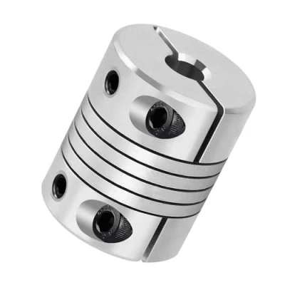 Immagine di Accoppiamenti Flessibili da 6mm a 8mm, D19 L25 Albero di Accoppiatore Elastico in Lega Alluminio, Giunto Fascio Elicoidale per macchine CNC 3D e servo motore passo