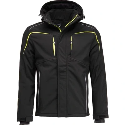 Immagine di BWOLF CLIFF Giacca Softshell Foderata Giubbotto Uomo Invernale da Lavoro Cappotto Antivento e Impermeabile, Nero, XL