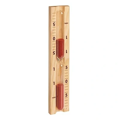 Immagine di TFA Dostmann Clessidra per Sauna analogica 15 Minuti, 40.1058.11, Realizzata in Materiali Resistenti al Calore Pino e Vetro, Perfetto Come Accessorio Sauna, Sabbia Rossa, Marrone
