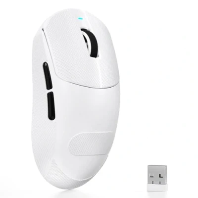 Immagine di ATTACK SHARK X8 SE Mouse da Gaming Wireless, Leggero 55g, Sensore PAW3311, Chip BK52820, 25.000 DPI, Connessione BT/2,4G/USB C, 80 Milioni di Click, 500mAh, Driver Web per PC/MacBianco+Grip Tape