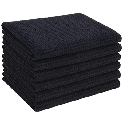 Immagine di VIVOTE Strofinacci Cucina Microfibra,Asciugamani da di Alta qualità,Super Morbido e Assorbente,Canovacci Cucina,Premium Stracci Cucina,Panni Cucina,6 Pezzi, 40 cm x 56 cm(Nero)