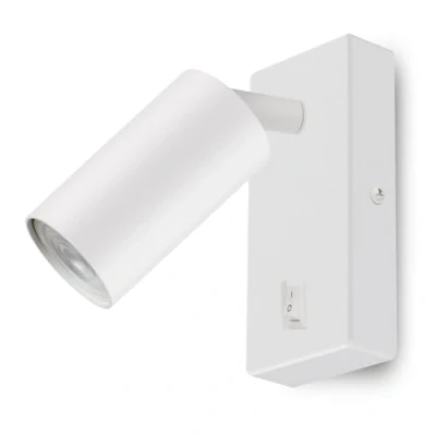 Immagine di Maclean Applique MCE369 GU10 con interruttore Max. 40W design moderno per soggiorno, camera da letto e corridoio 55x100 millimetri (Bianco, Senza lampadina)