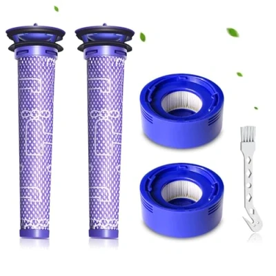 Immagine di Filtro per Dyson V8 V7, confezione da 2 Filtri di ricambio aspirapolvere V7 Absolute Animal Motorhead,2 Post HEPA, Prefiltri, Sostituisce le Parti 965661 01 e 967478 (V8/V7)