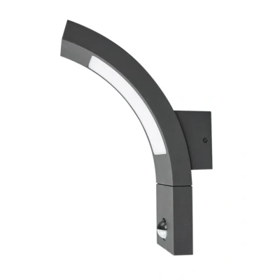 Immagine di Lucande Applique da esterni LED Juvia, sensore, 27 cm, grigio, IP54