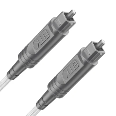 Immagine di EMK cavo audio ottico digitale Toslink, 1M con rivestimento in nylon intrecciato, resistente e flessibile, fibra ottica Home Theater, soundbar, TV