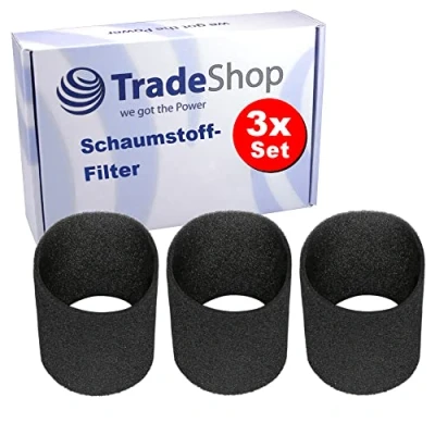Immagine di Trade Shop 3 filtri in schiuma/aspirapolvere compatibili con Rowenta Bully, RU 01, 02, 03, 04, 05, 100, 101, 105, 520, RU03