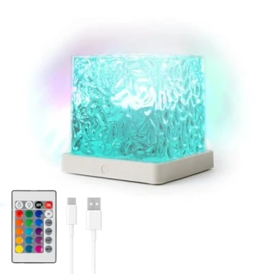 Immagine di InnovaGoods® Lampada Aurora Boreale, Luce notturna per bambini, 16 colori, 7 intensità, 4 sequenze, da tavolo, Autonomia 190 minuti, Proiettore di stelle soffitto adulti con telecomando