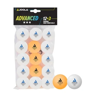 Immagine di JOOLA 44206 Palline da ping pong a 3 stelle, per allenamento avanzato, diametro 40 mm, 15 pezzi, colore: Bianco/Arancione