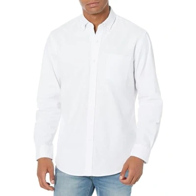 Immagine di Amazon Essentials Camicia Oxford con Tasca a Maniche Lunghe vestibilità Regolare Uomo, Bianco, L