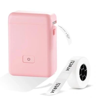Immagine di vretti Stampante per etichette con nastro, HP2 portatile Bluetooth stoccaggio, spedizione, codice a barre, organizzazione, produttore di mini