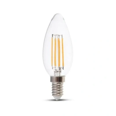 Immagine di V TAC Lampadine LED Filamento Candela E14, 4W, filament, 3000K, 400 lm, 300D, Luce Calda
