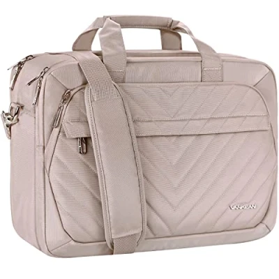 Immagine di VANKEAN borsa portatile da 17 pollici, valigetta espandibile TSA per donne moda, Computer, impermeabile con tasca RFID, lavoro messaggeri autobus/viaggi/College, rosa