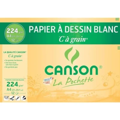 Immagine di CANSON Papier a dessin &quot;C&quot; grain, format A4, 224 g/m2, 12 Pezzi