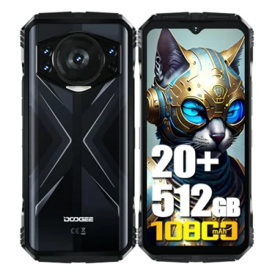 Immagine di DOOGEE S118 4G Rugged Smartphone (2024), 10800mAh Batteria, Helio G99 20GB + 512GB, 6.58&#039;&#039; FHD+, 50MP Triple AI Fotocamera (8MP Visione Notturna)+ 32MP, Android 14 Cellulare Impermeabile, NFC Nero