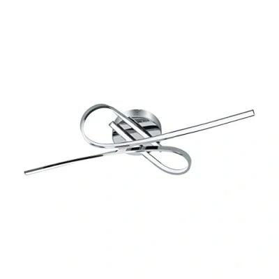 Immagine di Eglo lampada da soffitto a LED Selvina, 2 luci, soggiorno, cucina, in alluminio e plastica, corridoio, plafoniera cromo, bianco, lunghezza 70 cm