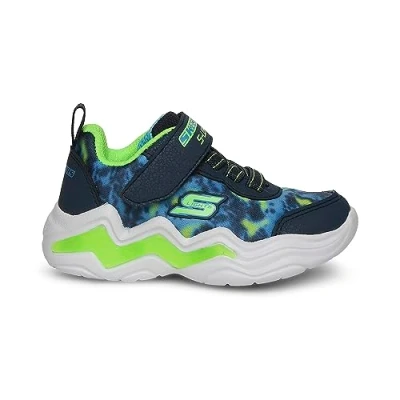 Immagine di Skechers 400124n Nvlm, Scarpe da ginnastica Bambini e ragazzi, Navy Textile Sintetico Lime Trim, 21 EU