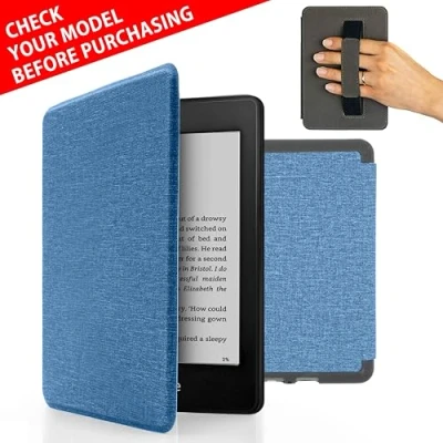 Immagine di MyGadget Custodia per Amazon Kindle Paperwhite 10a generazione (2018 PQ94WIF) Cover con Funzione Sonno Sveglia automatica Integrata Blu Chiaro