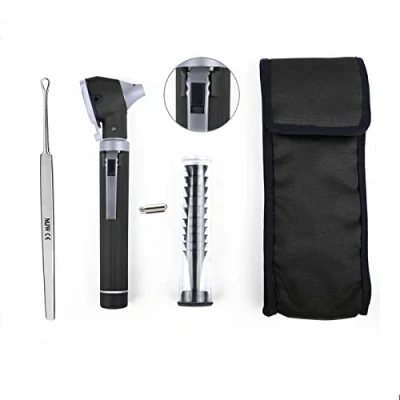 Immagine di luce per otoscopio con custodia Mini tascabile medico professionale in fibra ottica oftalmoscopio diagnostico a LED medici, infermieri, studenti, portatile
