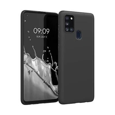 Immagine di kwmobile Custodia Compatibile con Samsung Galaxy A21s Cover Back Case per Smartphone in Silicone TPU Protezione Gommata nero matt