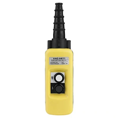 Immagine di Gru a catena paranco pulsante interruttore di sollevamento pendente controller 2 pulsanti, giallo, pulsanti