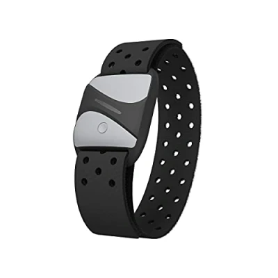 Immagine di smartLAB hrm A cardiofrequenzimetro sul braccio, nero, ECG, misurazione precisa del polso con Bluetooth e ANT+, compatibile Garmin Wahoo Polar Apple Watch RUNTASTIC PRO