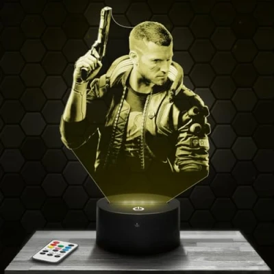 Immagine di Lampada da comodino, Luce notturna tattile Cyberpunk illusione 3D LED, idea regalo di Natale per ragazzi e ragazze notte bambini o adulti