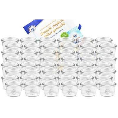 Immagine di Set di 48 vasetti, 80 ml, incluso libro ricette per gelatine [lingua tedesca]