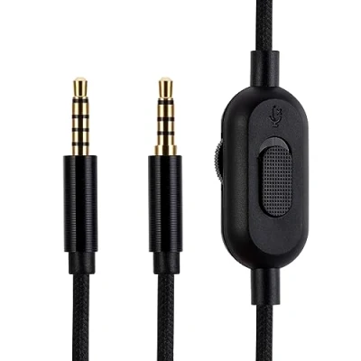 Immagine di A10 Gen 2 A30 A40 tr Cavo di ricambio compatibile con cuffie Logitech Astro Gaming, muto in linea, controllo volume microfono, prolunga audio da metri, nero