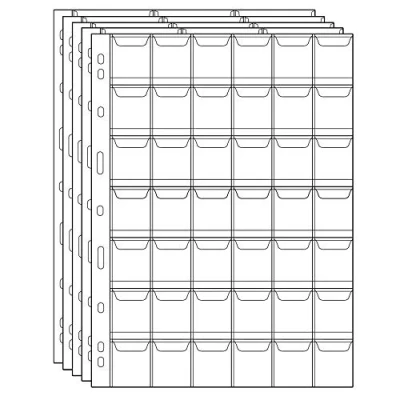Immagine di Uncle Paul Pagine per la Raccolta di Monete 5 Fogli 42 Tasche Inserti Standard Tasca a 9 Fori Maniche Serie CS03