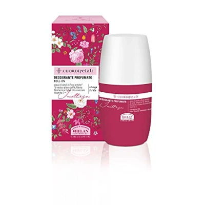 Immagine di Helan, Cuor di Petali, Deodorante Donna Roll On, Delicato e Naturale, senza Sali Alluminio né Alcol, Arricchito con Olii Essenziali Profumato, Traspirante a Lunga Durata, 100 ml