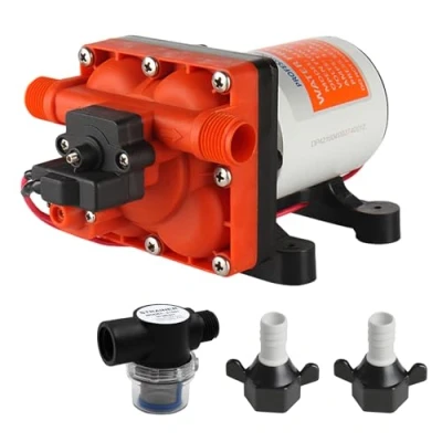 Immagine di Seaflo Pompa a membrana serie 42 con bypass per ciclismo ridotto, 12 V/24 V, 3,0 GPM 55 PSI (12 Volt)
