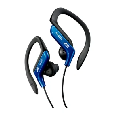 Immagine di JVC HA EB75 BN U Auricolari Sport con Clip Regolabile, Ideali per l&#039;utilizzo in palestra o corsa, Antisudore e Antischizzo (IPX2), Cavo lungo 1,2 m plug compatibile iPhone, Blu