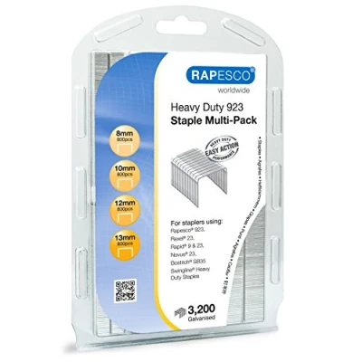 Immagine di Rapesco 1246 Punti Assortiti 923 (Tipo 23) Professionali da 8, 10, 12 e 13 mm, Confezione 3200