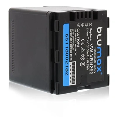 Immagine di Blumax Set professionale per Panasonic VW VBN260 E K (2100 mAh 100% compatibile con Infochip)