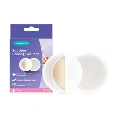 Immagine di Lansinoh Soothies®, cuscinetti rinfrescanti in gel per l&#039;allattamento, lenisce e protegge i capezzoli screpolati, riutilizzabili fino a 3 giorni, con vassoio portaoggetti, sollievo dal dolore al