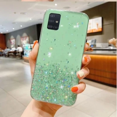 Immagine di Custodia Compatibile con Samsung Galaxy A71 4G Cover Trasparente Brillantini Stellari Sottile Antiurto in TPU
