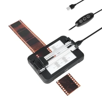 Immagine di JJC Taglierina per pellicola scorrevole strisce di in formato 120 da 35 mm, strumento guida il taglio della con pannello retroilluminato, luminosità regolabile a 11 livelli