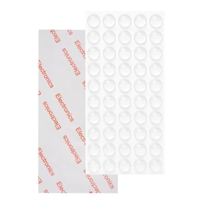 Immagine di Paraurti in Silicone, confezione 50 pz, x Ø 8 mm, Gommini autoadesivi trasparenti, Cuscinetti protettivi, paracolpi da mobili per ante e cassetti, Fermaporte muro, Tampone