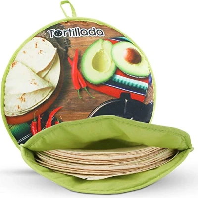 Immagine di Tortillada 30cm Scalda Tortilla/Microonde Contenitore in Cotone/Poliestere (Verde)
