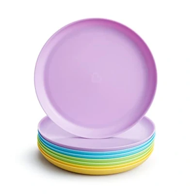 Immagine di Munchkin Piatti per Neonati e Bambini, Set di lo Svezzamento in Plastica Lucida Colorata, senza BPA, Impilabili Lavabili Lavastoviglie Confezione da 8 Pezzi